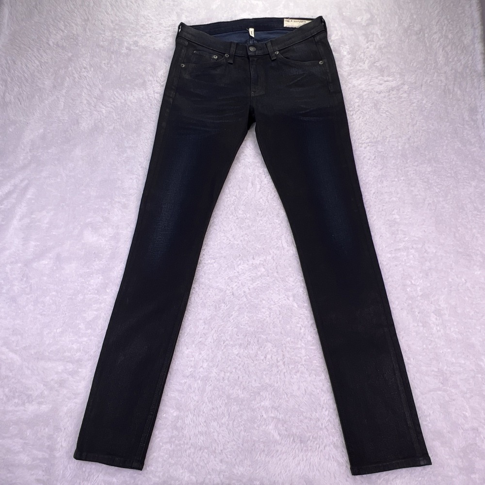 Rag & Bone Women's Skinny Jeans 29x30 Black-Pool Stretch Denim Style:‎ W1502K520